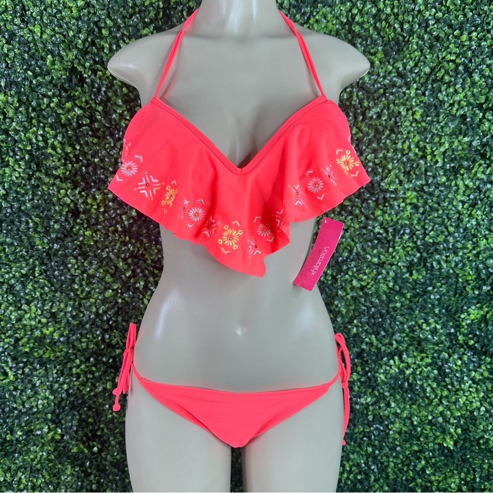 Two piece neon orange swimsuitt nwt